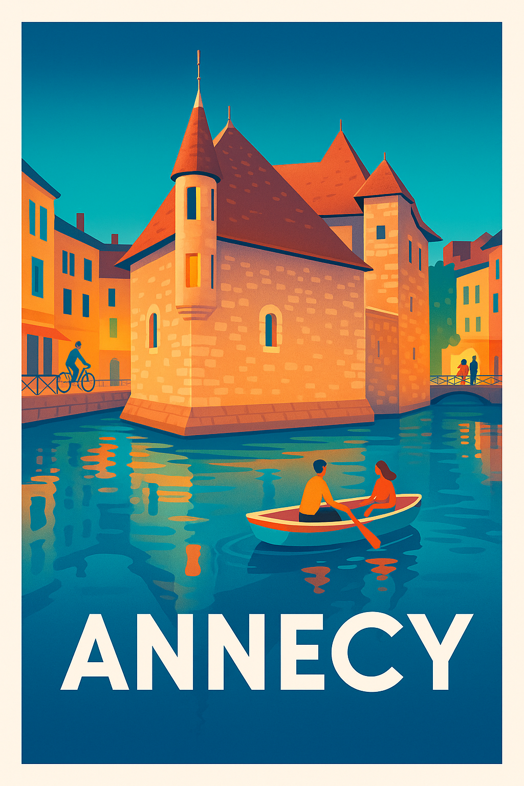 Haute-Savoie France Pas de Cadre / 20 × 30cm Affiche de Annecy - Romance sur les canaux alpins