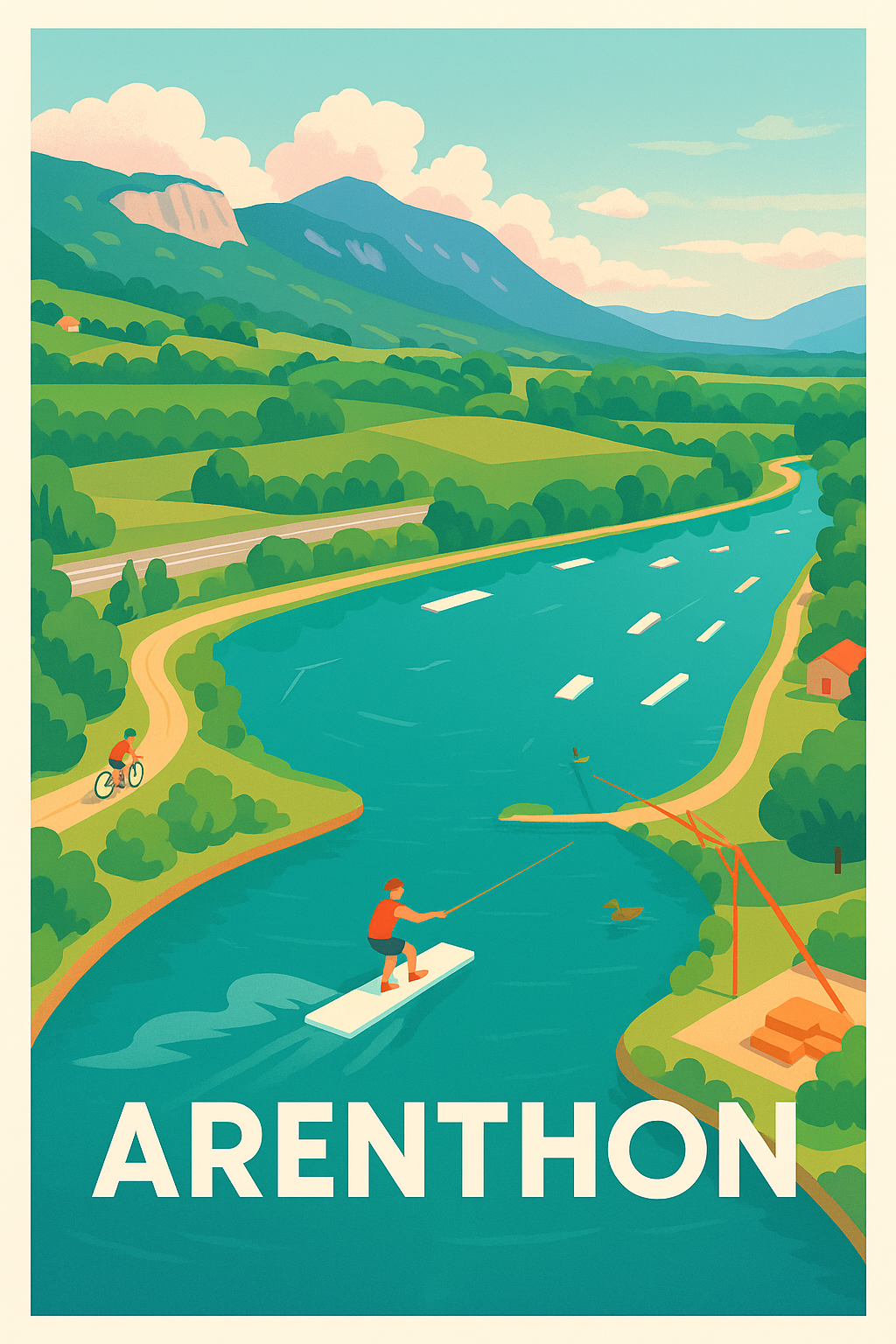 Haute-Savoie France Pas de Cadre / 20 × 30cm Affiche de Arenthon - Évasion et nature au fil de l'eau