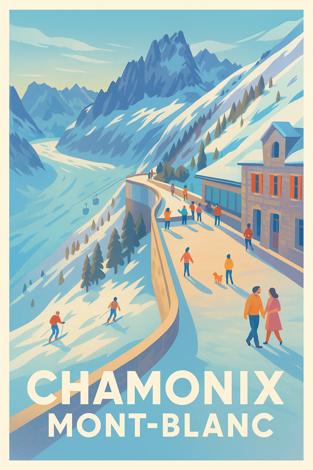 Affiche Chamonix — L'évasion alpine au Mont-Blanc · poster d'art de Chamonix