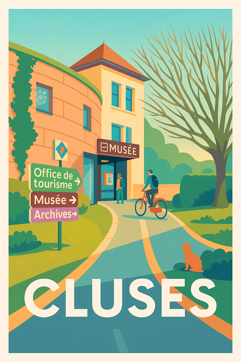 Haute-Savoie France Pas de Cadre / 20 × 30cm Affiche de Cluses - Esprit culture et nature en Haute-Savoie