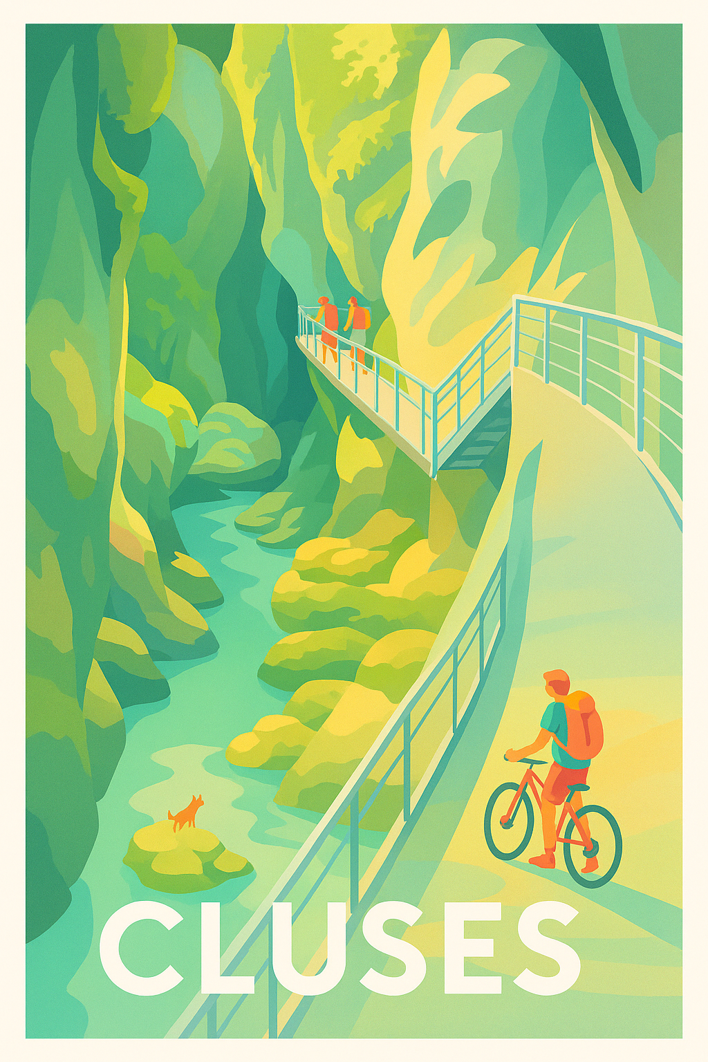 Haute-Savoie France Pas de Cadre / 20 × 30cm Affiche de Cluses - Évasion et nature au cœur des gorges