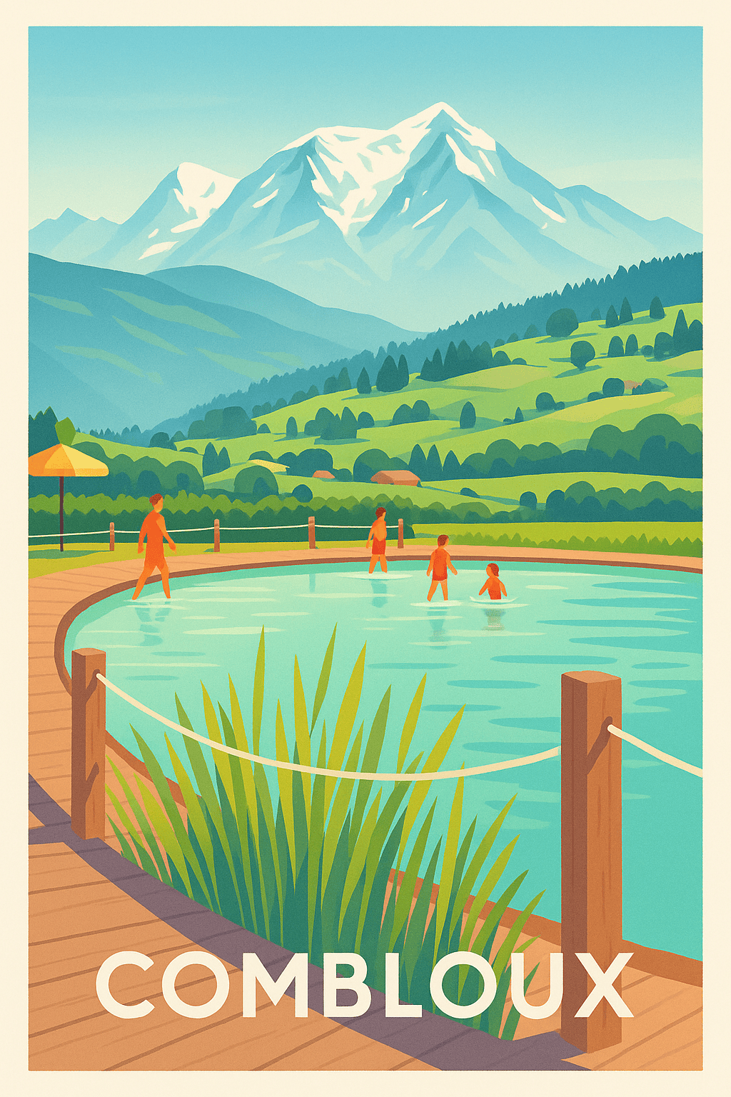 Haute-Savoie France Pas de Cadre / 20 × 30cm Affiche de Combloux - Évasion nature au pied du Mont Blanc