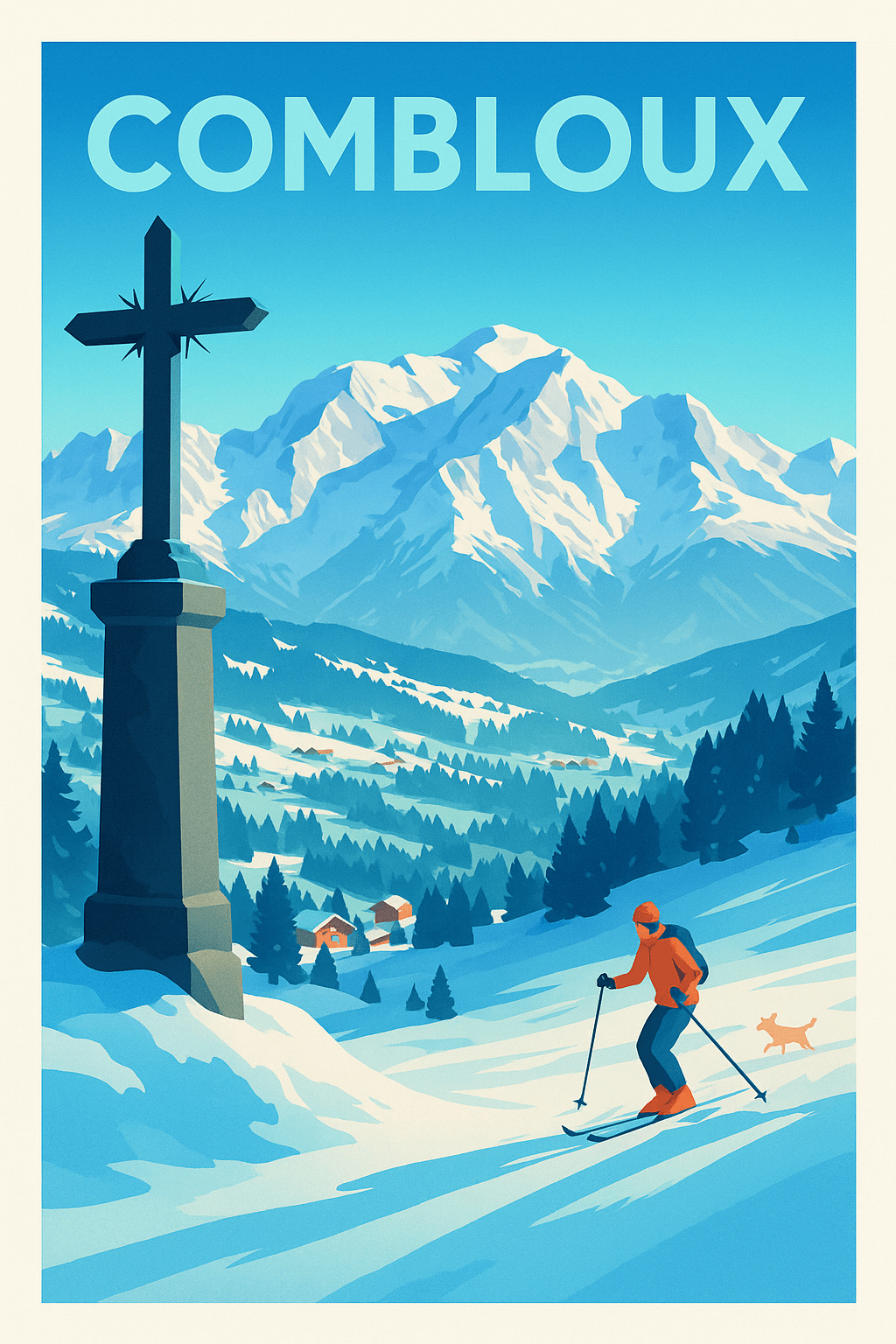 Affiche Combloux — L'évasion hivernale en montagne · poster d'art de Combloux
