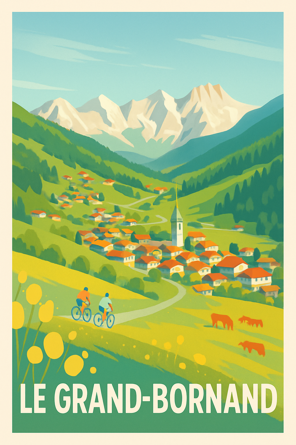 Haute-Savoie France Pas de Cadre / 20 × 30cm Affiche de Le Grand-Bornand - Évasion et nature au cœur des Alpes
