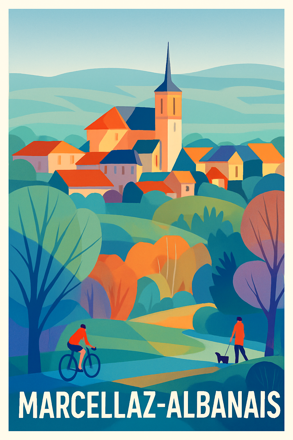 Haute-Savoie France Pas de Cadre / 20 × 30cm Affiche de Marcellaz-Albanais - L'évasion nature et village paisible