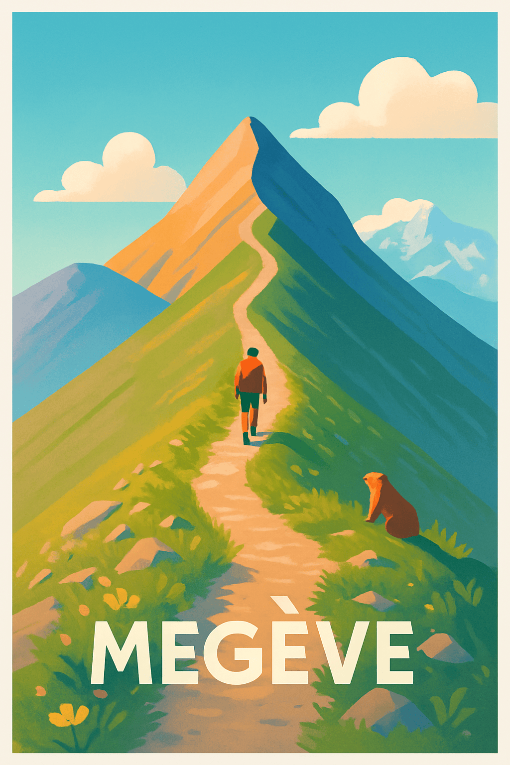 Haute-Savoie France Pas de Cadre / 20 × 30cm Affiche de Megève - Escapade alpine au sommet