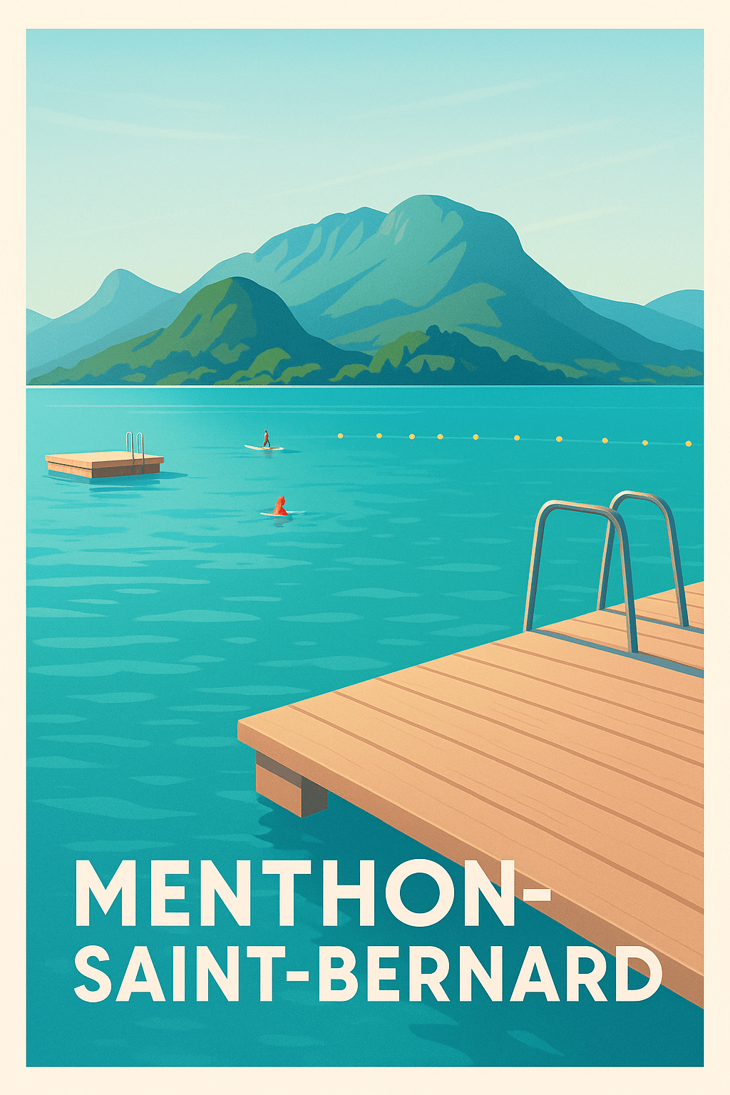 Haute-Savoie France Pas de Cadre / 20 × 30cm Affiche de Menthon-Saint-Bernard - Évasion au bord du lac