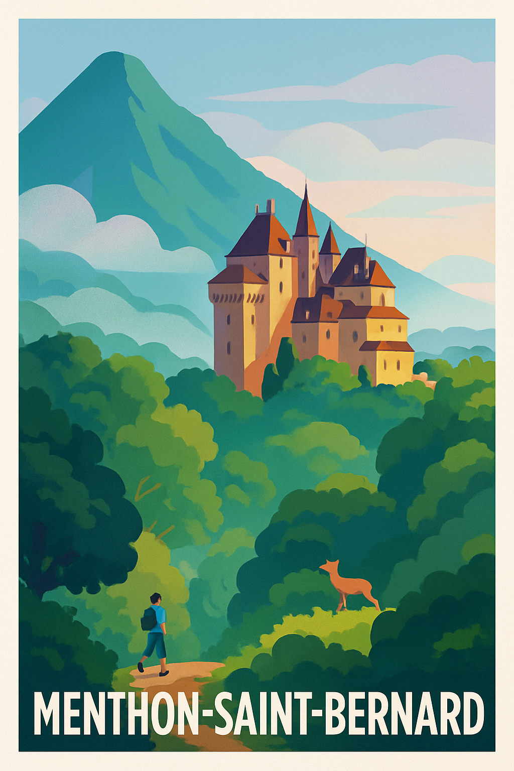 Haute-Savoie France Pas de Cadre / 20 × 30cm Affiche de Menthon-Saint-Bernard - L’élégance au cœur des montagnes