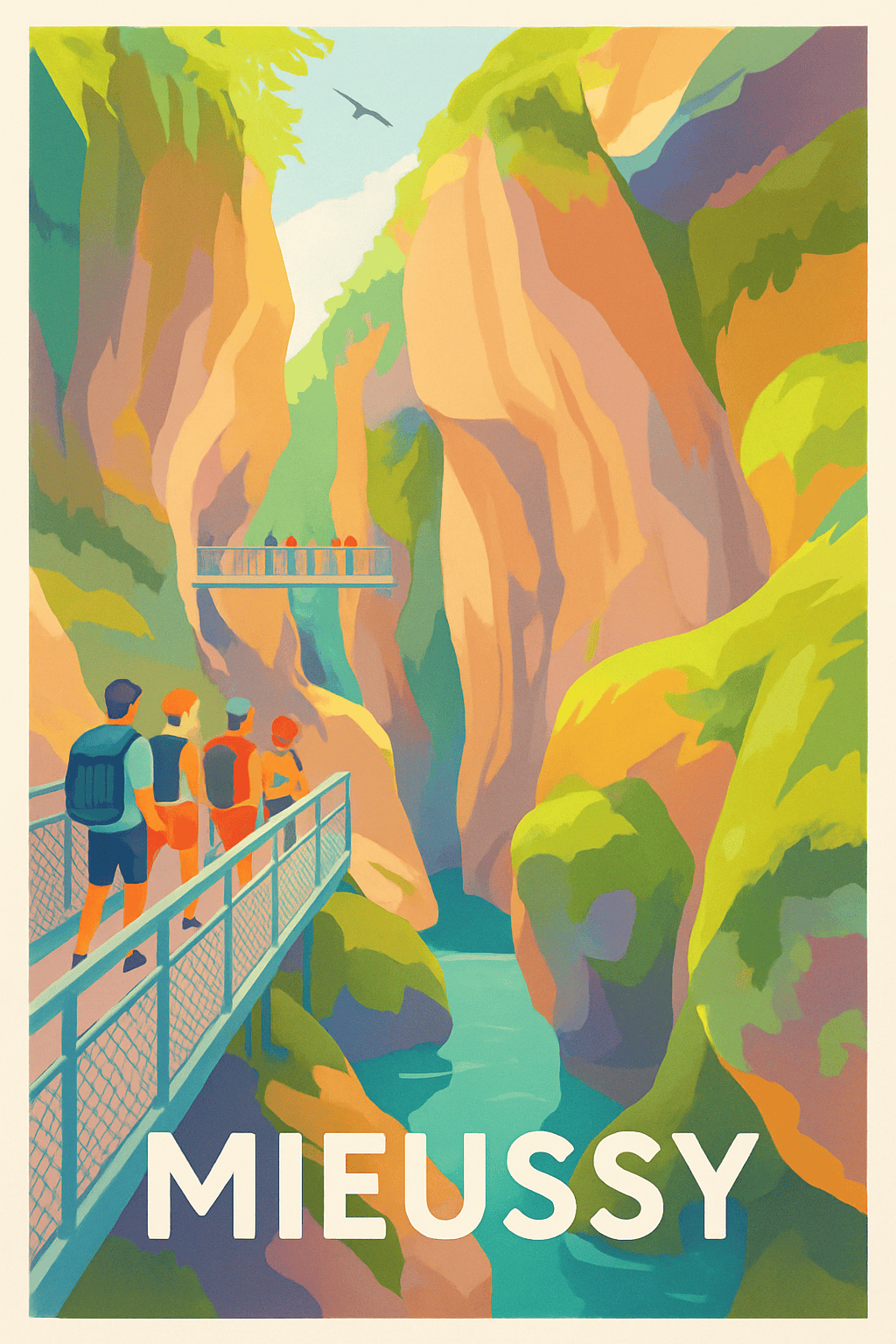 Haute-Savoie France Pas de Cadre / 20 × 30cm Affiche de Mieussy - Aventure et nature spectaculaire
