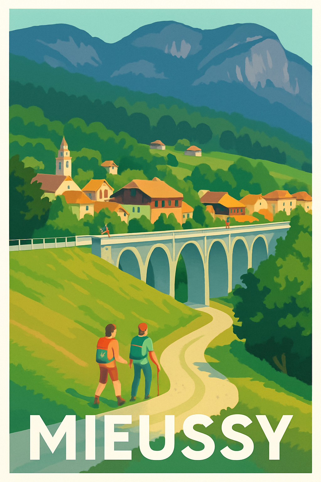 Haute-Savoie France Pas de Cadre / 20 × 30cm Affiche de Mieussy - Randonnée et nature en Haute-Savoie
