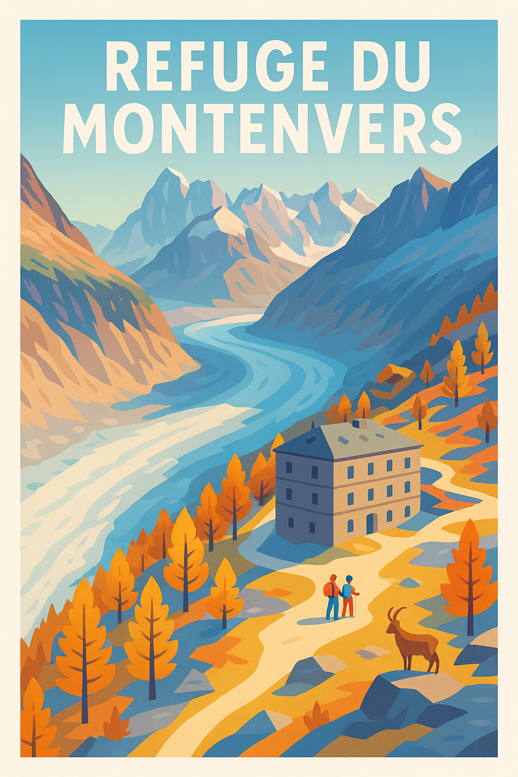 Haute-Savoie France Pas de Cadre / 20 × 30cm Affiche de Montenvers - Évasion nature au cœur des Alpes