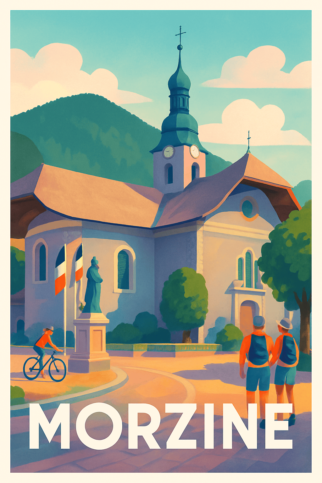 Haute-Savoie France Pas de Cadre / 20 × 30cm Affiche de Morzine - Charme authentique en plein cœur des Alpes