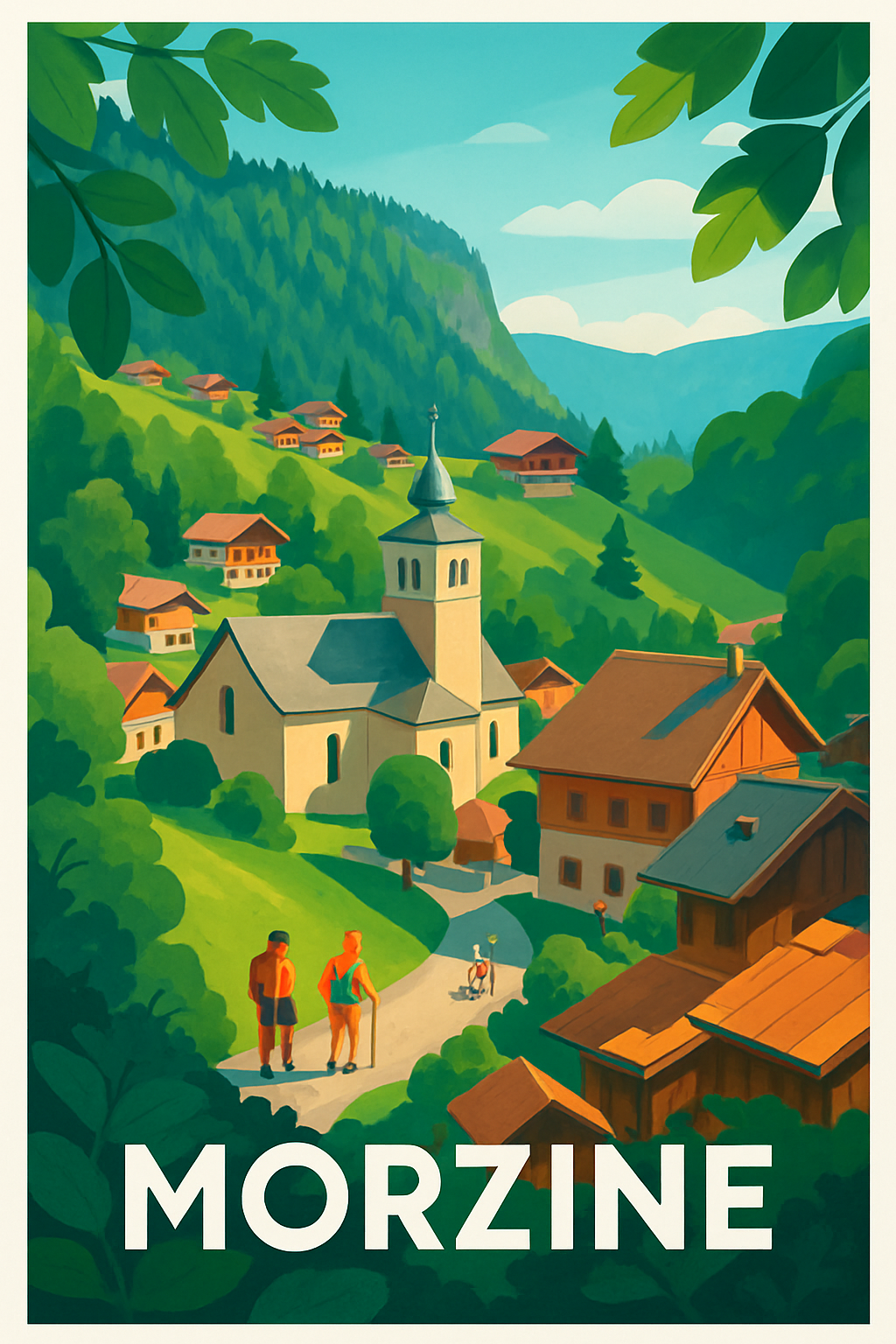 Haute-Savoie France Pas de Cadre / 20 × 30cm Affiche de Morzine - Charme bucolique des Alpes