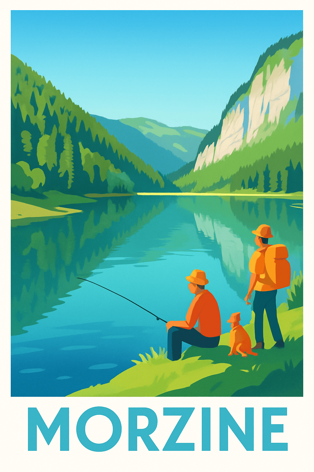 Haute-Savoie France Pas de Cadre / 20 × 30cm Affiche de Morzine - Tranquillité au bord du lac en pleine nature