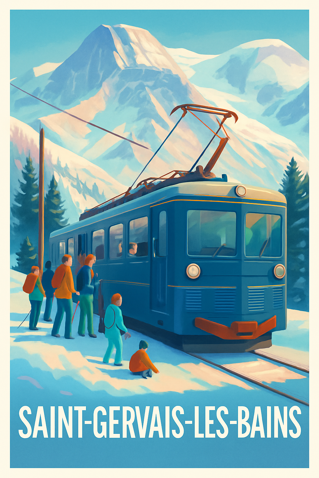 Haute-Savoie France Pas de Cadre / 20 × 30cm Affiche de Saint-Gervais-les-Bains - Échappée Belle en Montagne