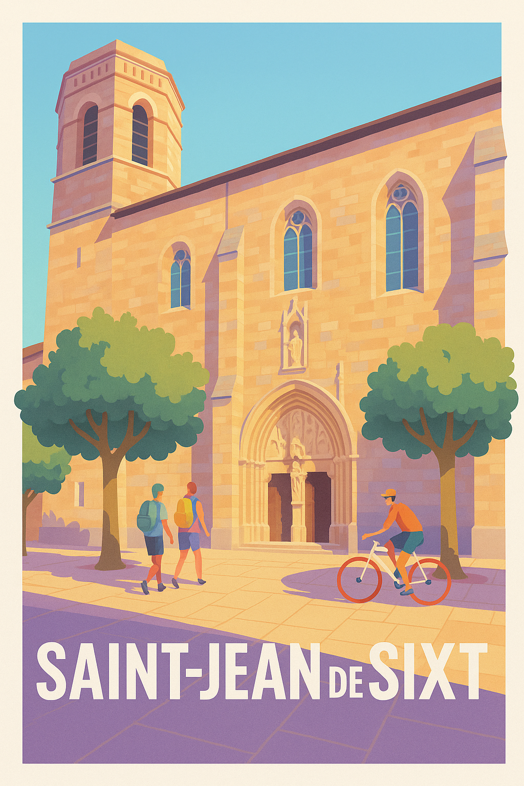Affiche Saint-Jean-de-Sixt — Charme médiéval et douceur de vivre · poster d'art de Saint-Jean-de-Sixt