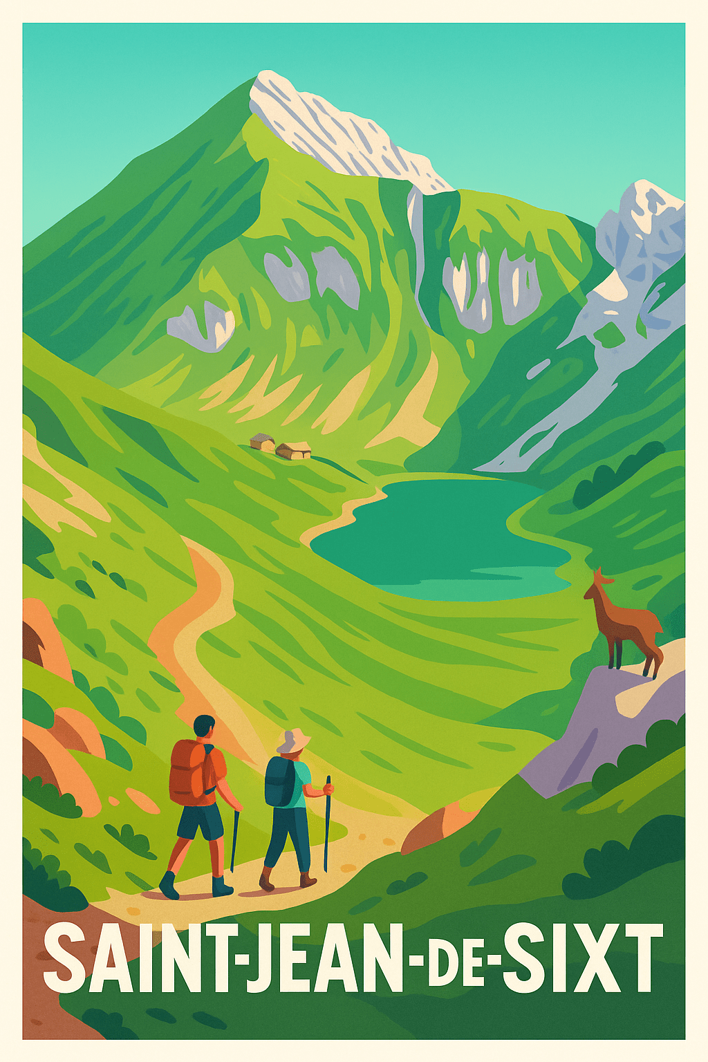 Haute-Savoie France Pas de Cadre / 20 × 30cm Affiche de Saint-Jean-de-Sixt - Escapade nature au cœur des montagnes