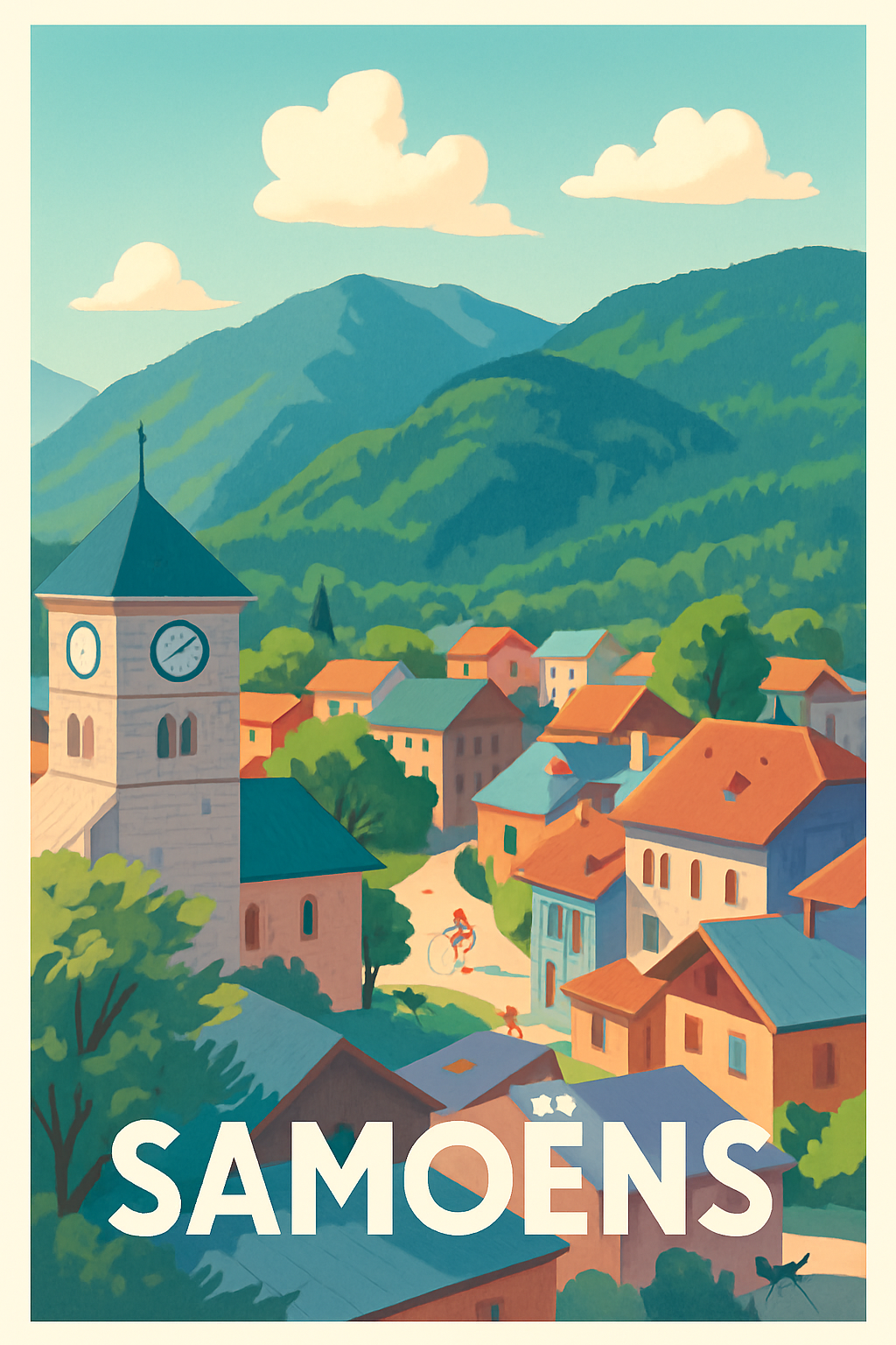 Affiche Samoëns — Charme authentique des montagnes · poster d'art de Samoëns