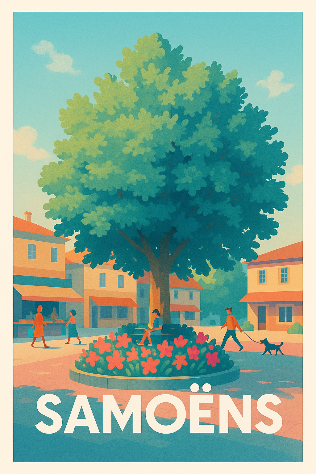 Affiche Samoëns — Charme paisible du cœur de village · poster d'art de Samoëns