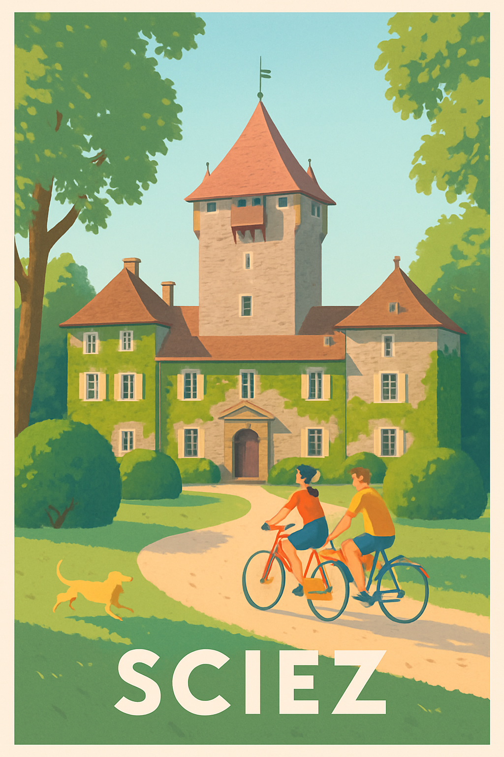 Haute-Savoie France Pas de Cadre / 20 × 30cm Affiche de Sciez - Douceur et patrimoine au cœur de la nature