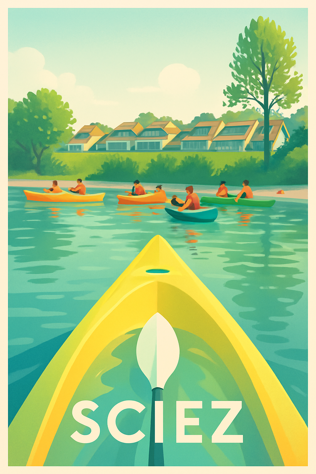 Haute-Savoie France Pas de Cadre / 20 × 30cm Affiche de Sciez - Évasion nautique et détente au fil de l'eau