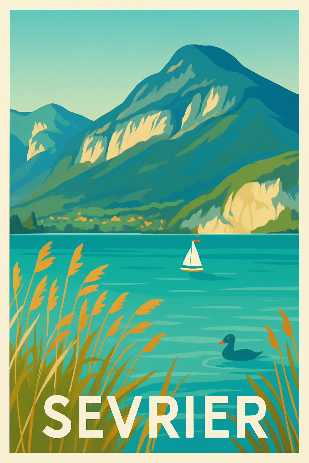 Affiche Sevrier — Évasion au bord du lac d'Annecy · poster d'art de Sevrier