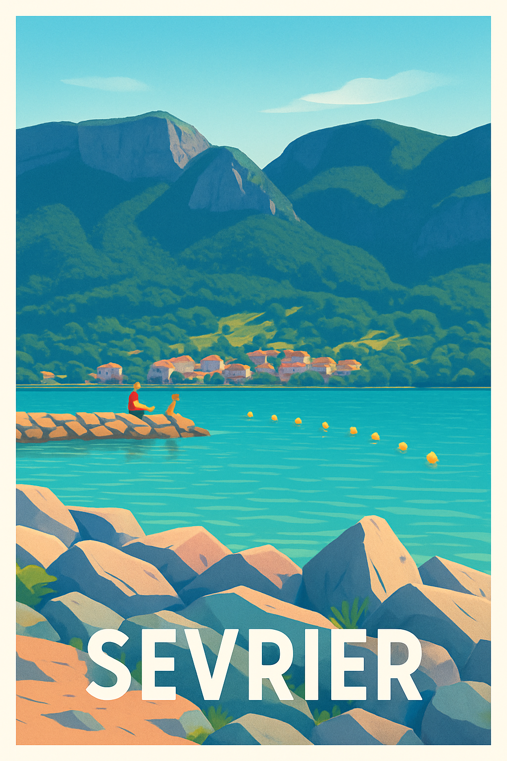 Affiche Sevrier — Tranquillité au bord du lac · poster d'art de Sevrier
