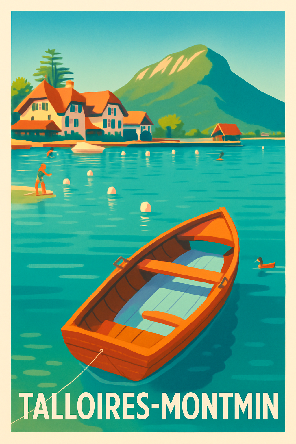 Haute-Savoie France Pas de Cadre / 20 × 30cm Affiche de Talloires-Montmin - Évasion au bord du lac