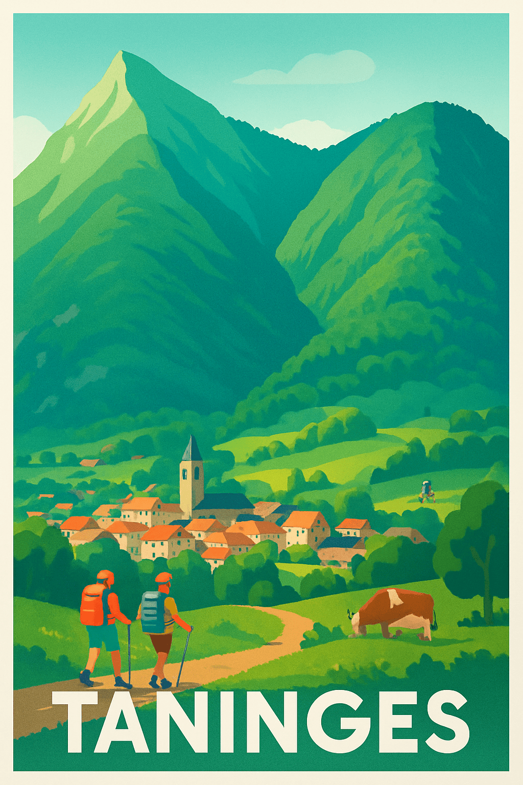 Haute-Savoie France Pas de Cadre / 20 × 30cm Affiche de Taninges - L'escapade nature au cœur des montagnes