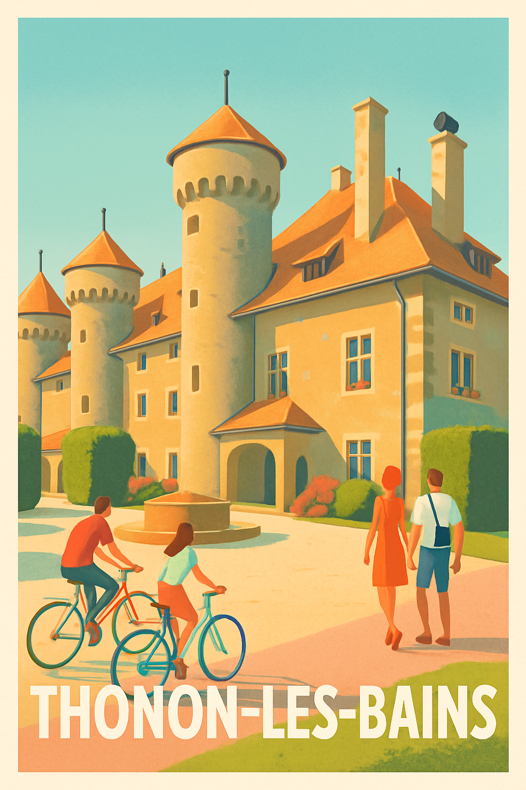 Haute-Savoie France Pas de Cadre / 20 × 30cm Affiche de Thonon-les-Bains - Charme et élégance au bord du Léman