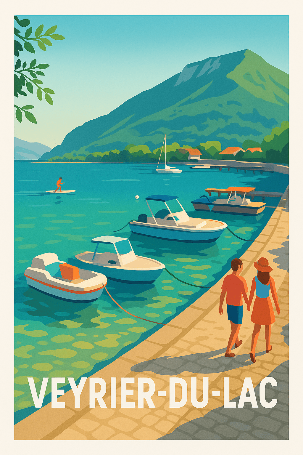 Affiche Veyrier-du-Lac — Escapade au bord du lac paisible · poster d'art de Veyrier-du-Lac