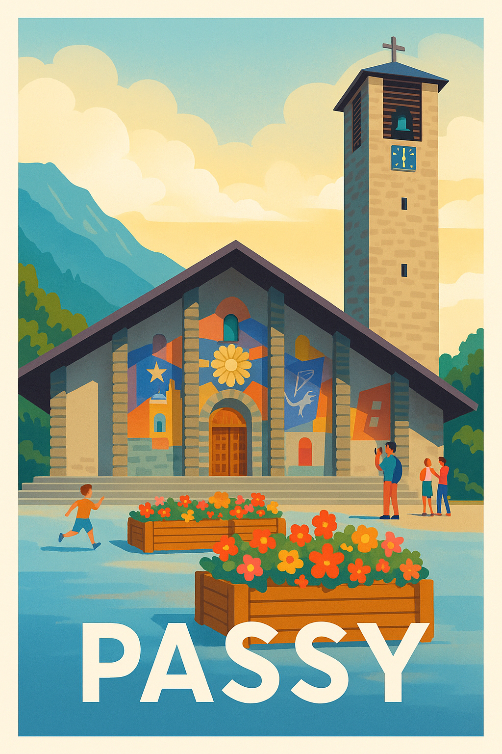 Affiche Passy — Charme alpin et éclat floral · poster d'art de Passy
