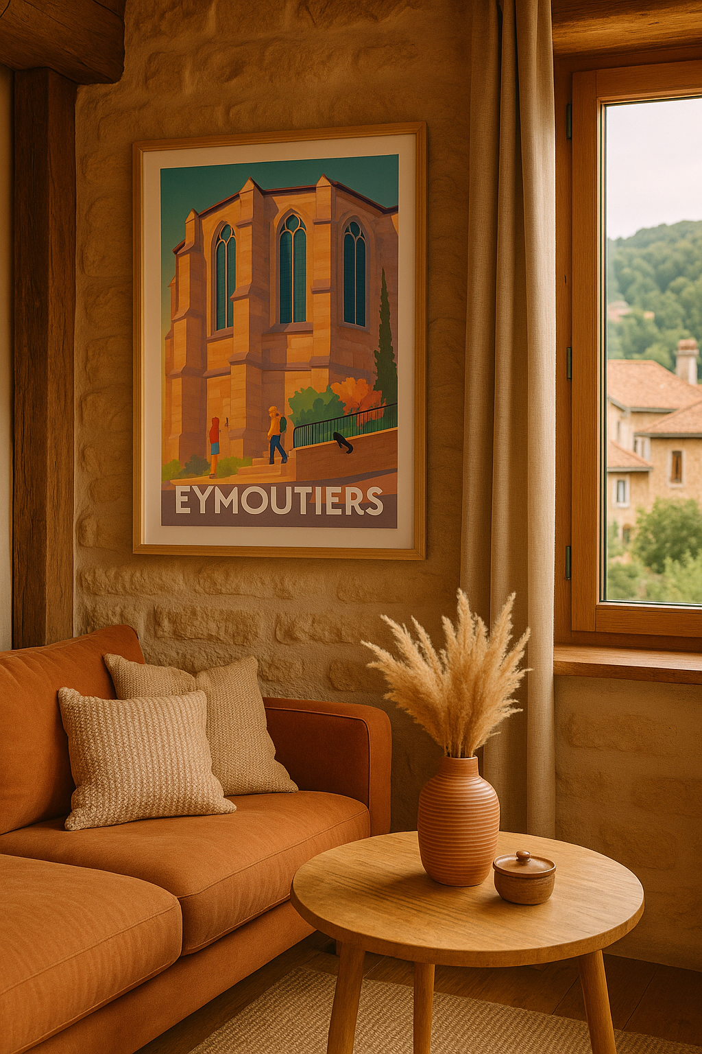 Affiche Eymoutiers — Charme d'une architecture emblématique · poster d'art de Eymoutiers