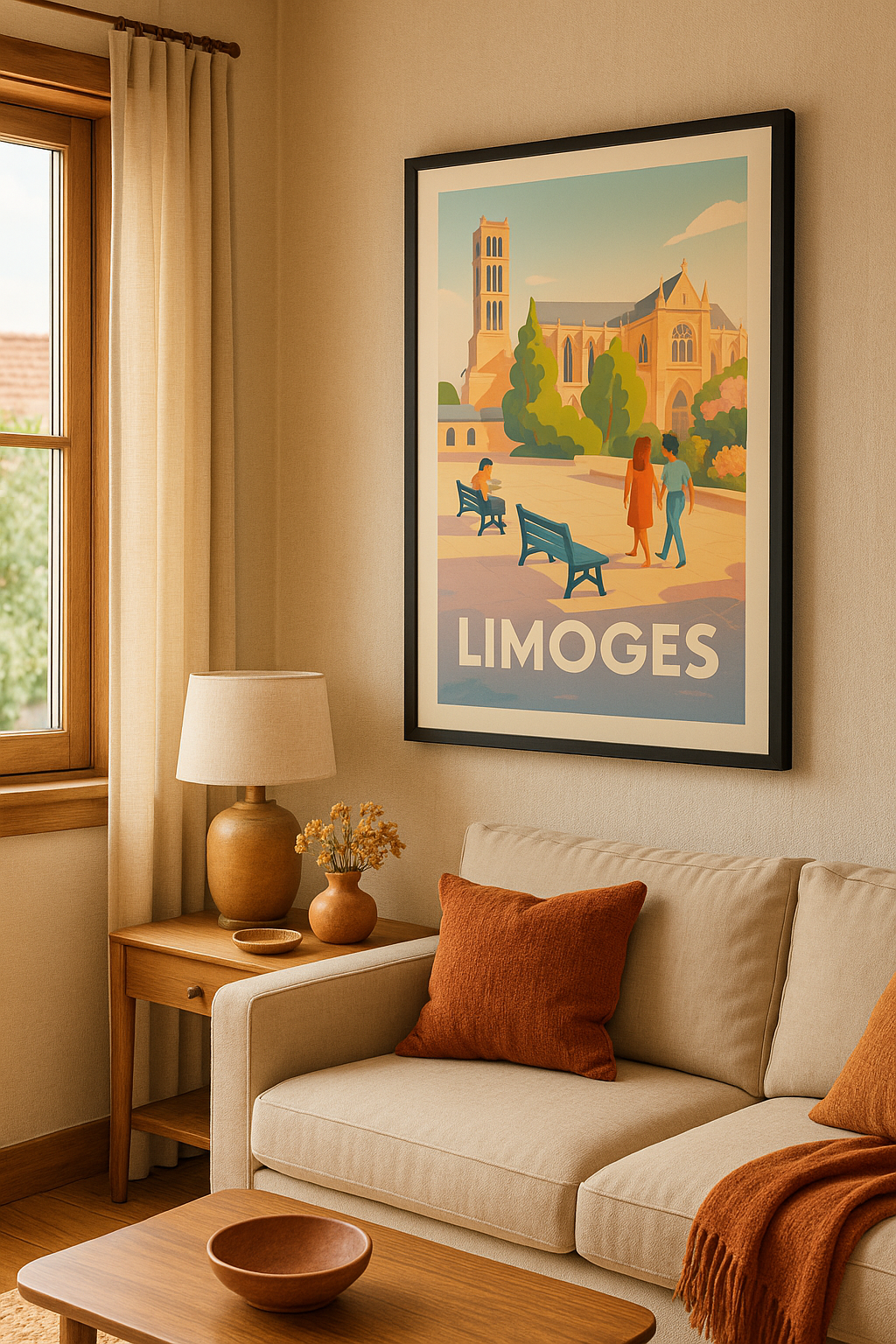 Affiche Limoges — Flânerie au cœur de la ville historique · poster d'art de Limoges