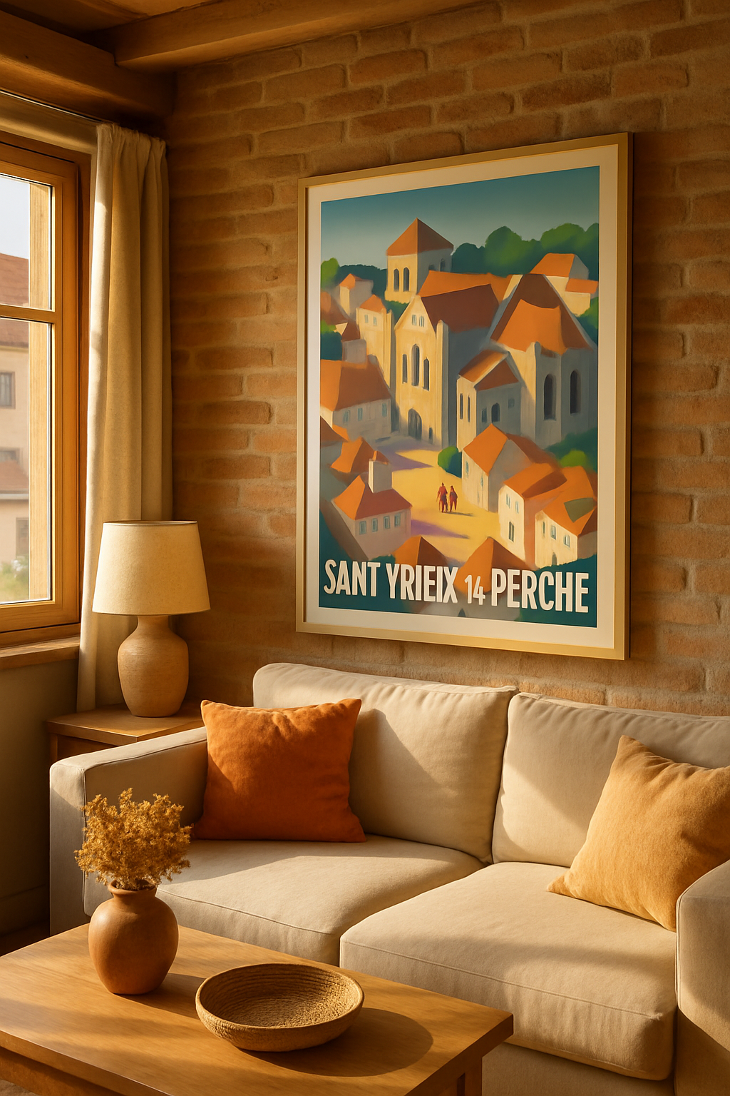 Affiche Saint-Yrieix-la-Perche — Charme intemporel du centre historique · poster d'art de Saint-Yrieix-la-Perche