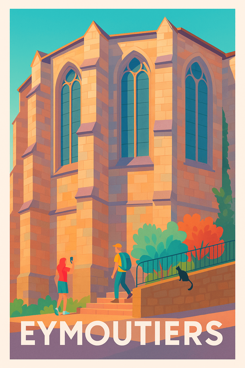 Affiche Eymoutiers — Charme d'une architecture emblématique · poster d'art de Eymoutiers