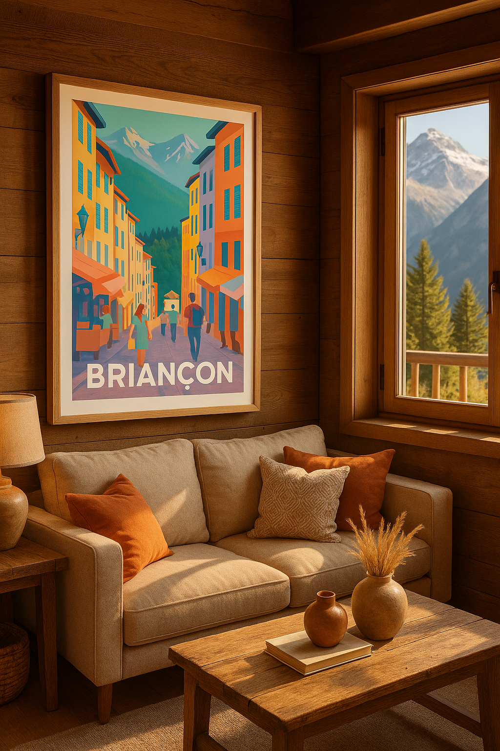 Hautes-Alpes France Affiche de Briançon - L'escapade colorée au pied des montagnes