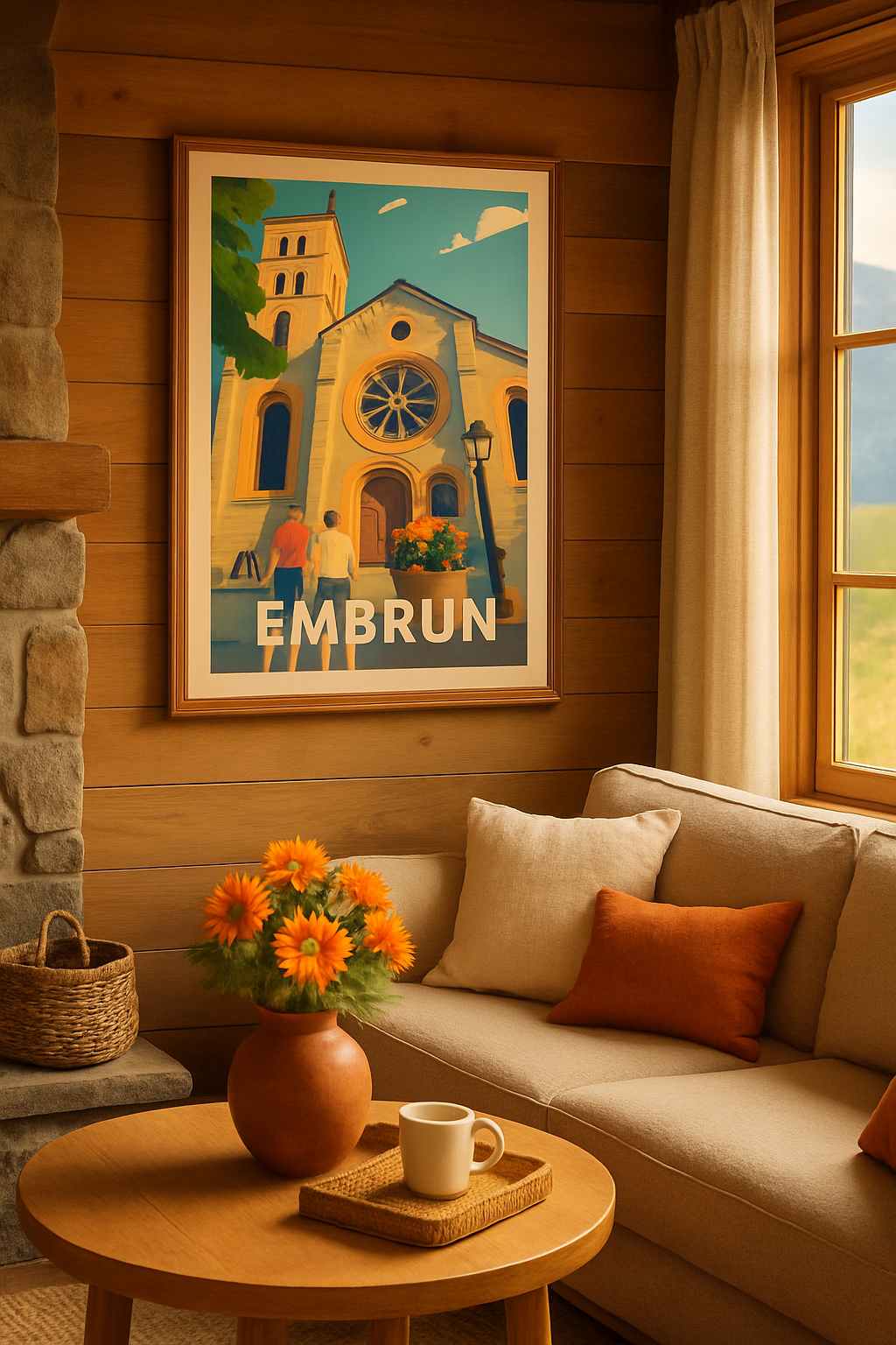 Affiche Embrun — Charme et lumière au cœur de l'église · poster d'art de Embrun