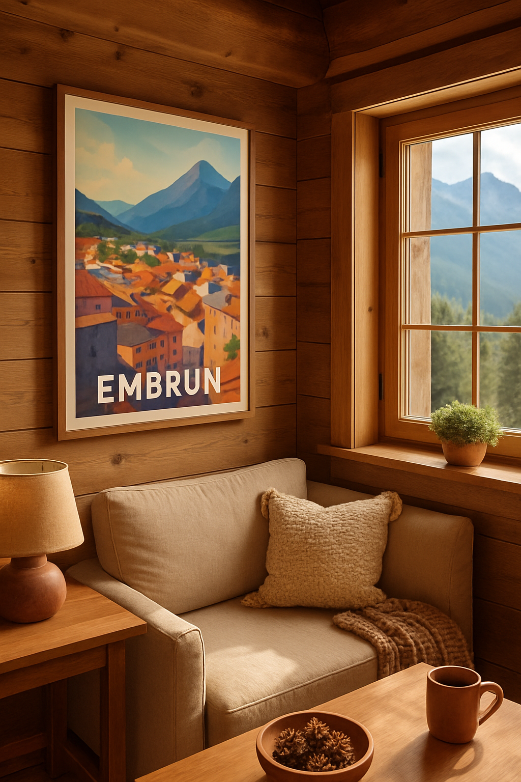 Hautes-Alpes France Affiche de Embrun - Le charme des toits ensoleillés des Alpes