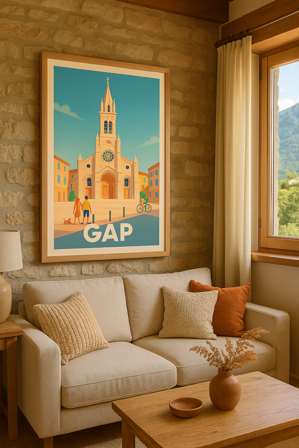 Hautes-Alpes France Affiche de Gap - L'élégance intemporelle au cœur des Alpes