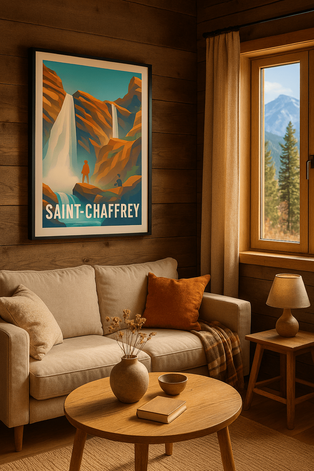 Affiche Saint-Chaffrey — Évasion au cœur des cascades alpines · poster d'art de Saint-Chaffrey