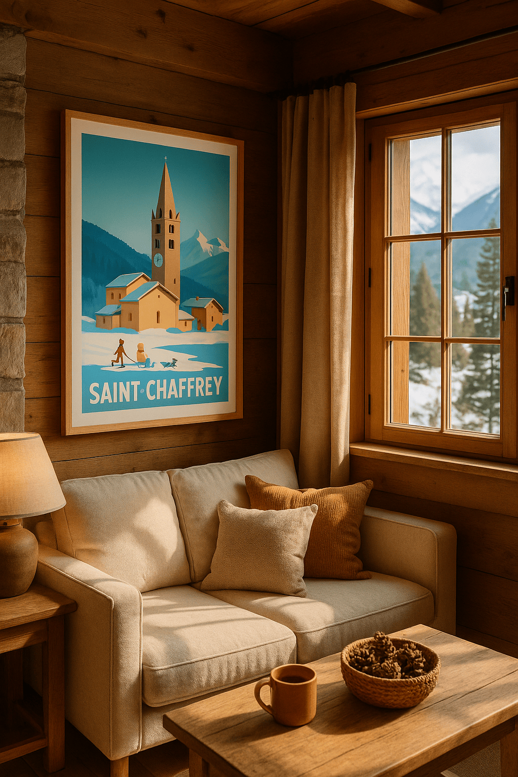 Affiche Saint-Chaffrey — Hiver enchanté au cœur des Alpes · poster d'art de Saint-Chaffrey