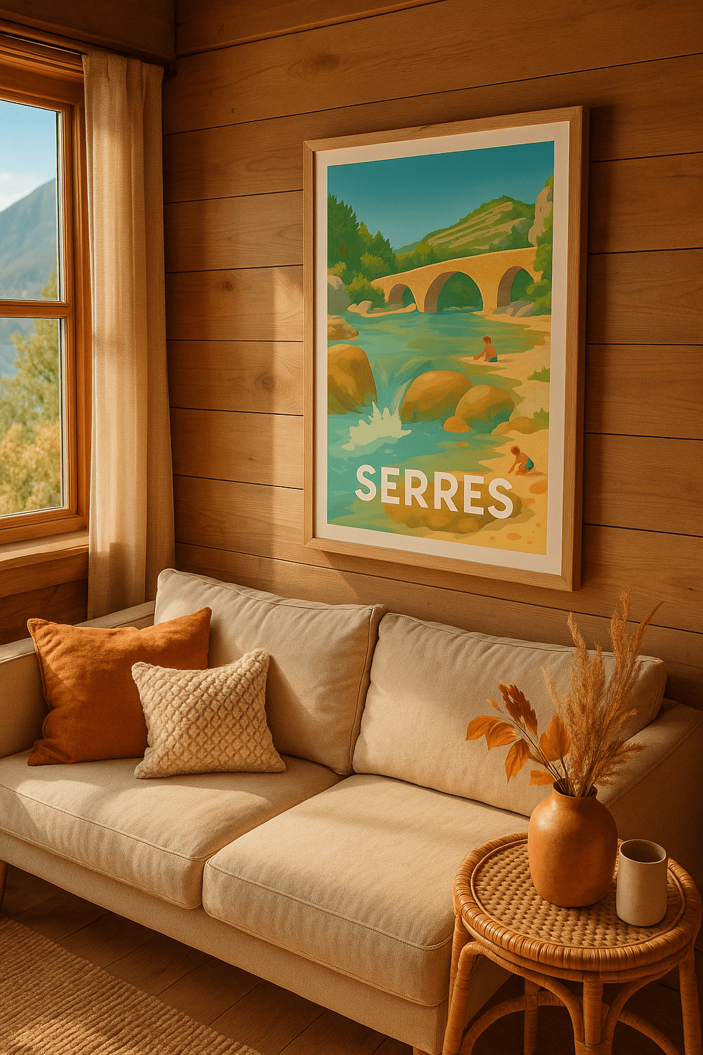 Affiche Serres — Tranquillité au fil de l’eau · poster d'art de Serres