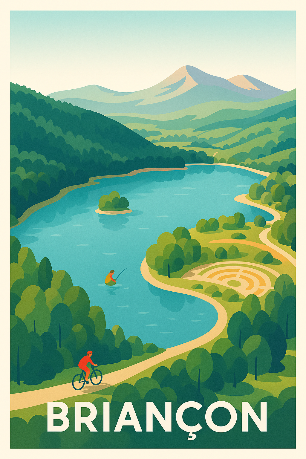 Hautes-Alpes France Pas de Cadre / 20 × 30cm Affiche de Briançon - Évasion nature au cœur des montagnes