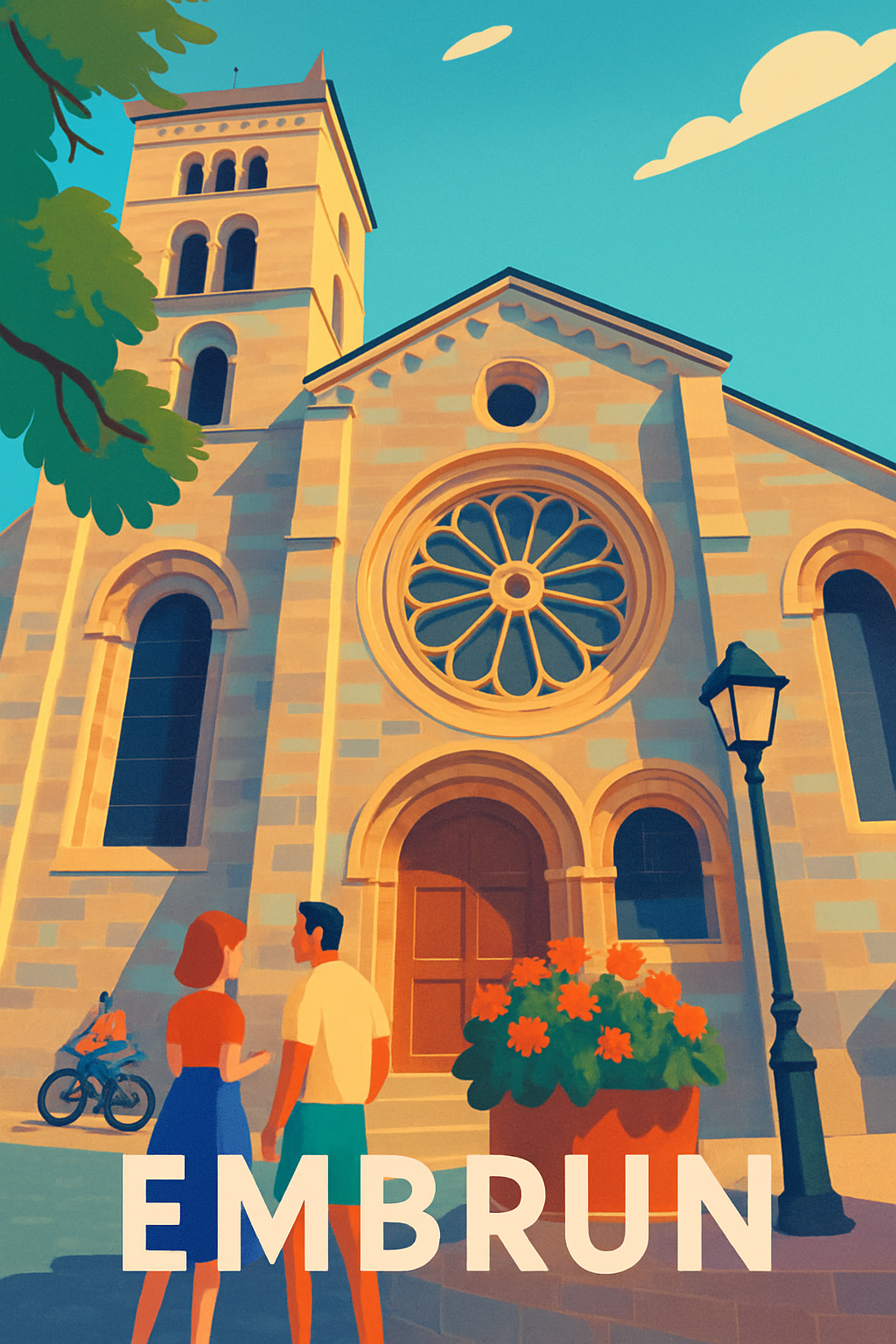 Hautes-Alpes France Pas de Cadre / 20 × 30cm Affiche de Embrun - Charme et lumière au cœur de l'église