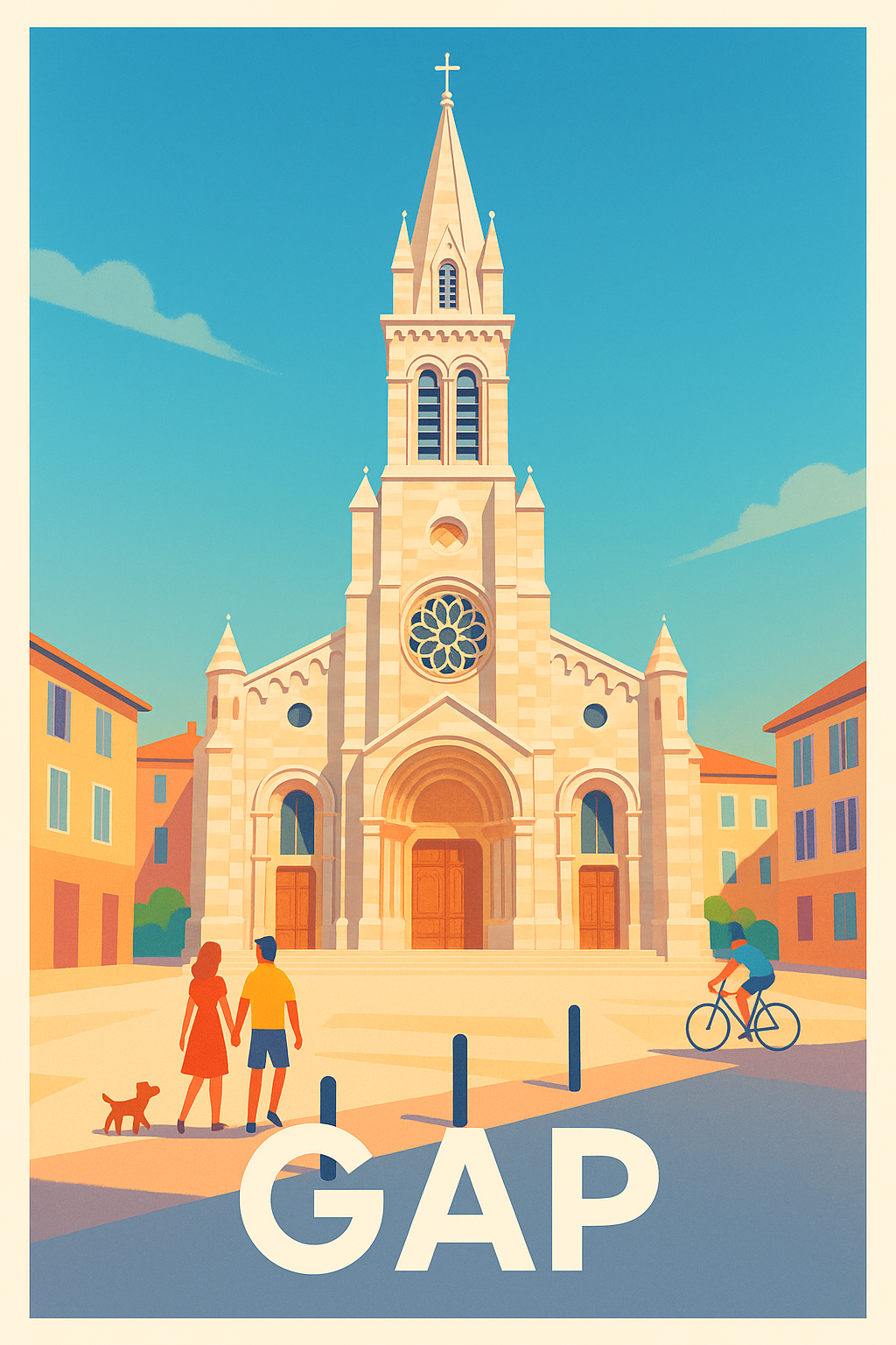 Hautes-Alpes France Pas de Cadre / 20 × 30cm Affiche de Gap - L'élégance intemporelle au cœur des Alpes