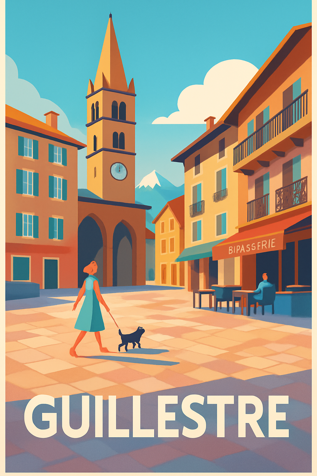 Hautes-Alpes France Pas de Cadre / 20 × 30cm Affiche de Guilestre - Charme et douceur de vie en montagne