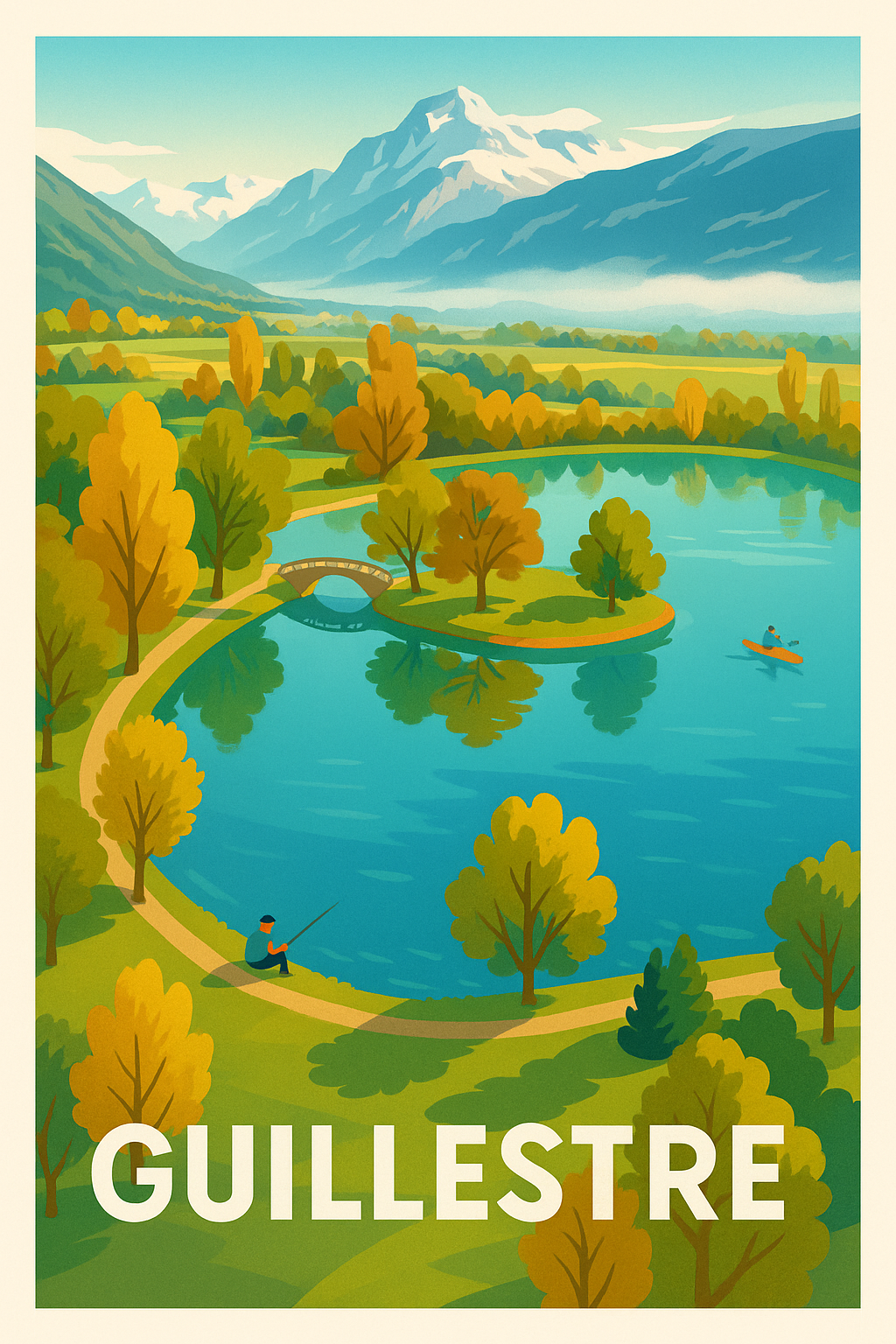 Hautes-Alpes France Pas de Cadre / 20 × 30cm Affiche de Guilestre - Évasion nature au cœur des montagnes
