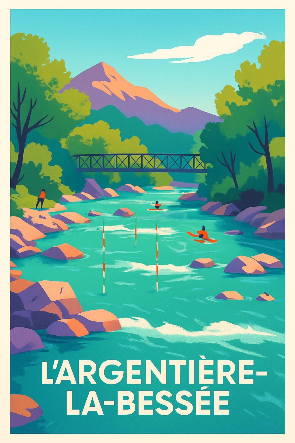 Affiche L'Argentière-la-Bessée — Nature et aventures en montagne · poster d'art de L'Argentière-la-Bessée