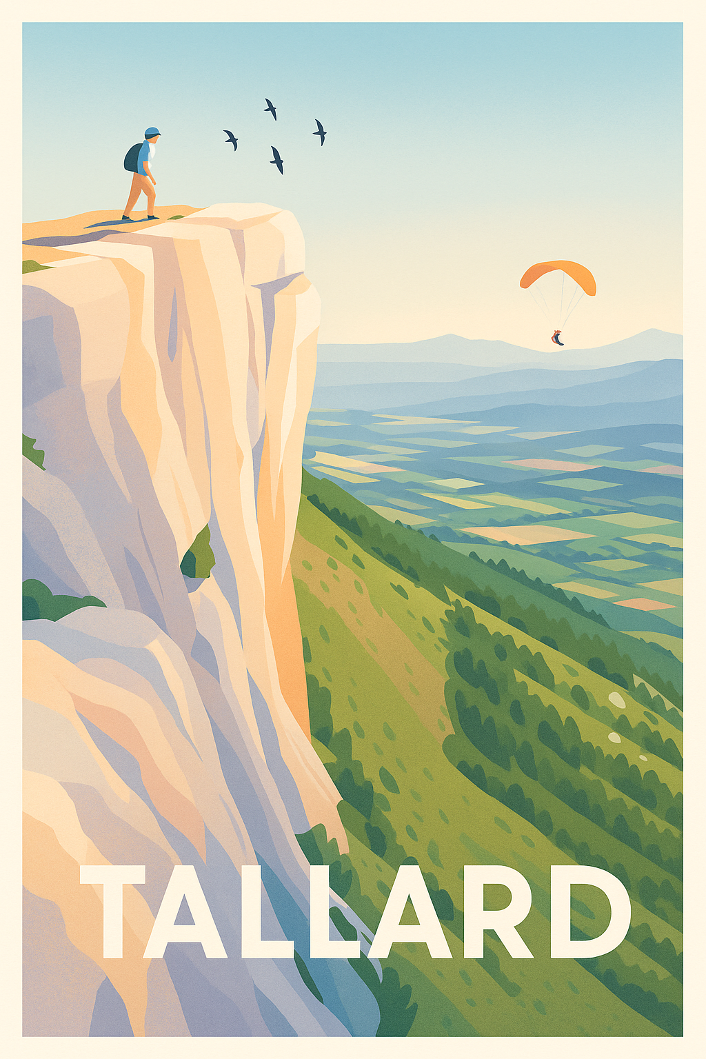 Hautes-Alpes France Pas de Cadre / 20 × 30cm Affiche de Tallard - Aventure et Panorama d'Altitude